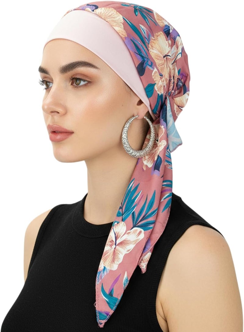 FADACHY Chemo Headwear for Women,Chemo Caps Lightweight for Summer with Head Scarf,Silky Soft Hair Turbans Fashion - Image 2